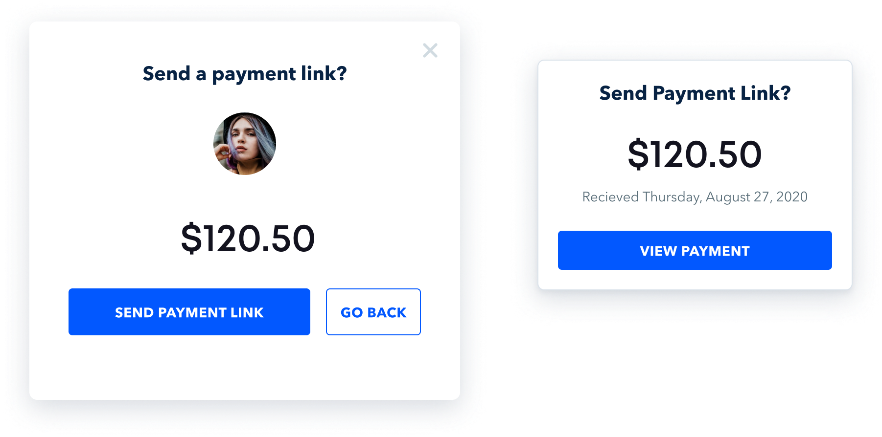Product Mock Mobile - Payments - Modal Default
